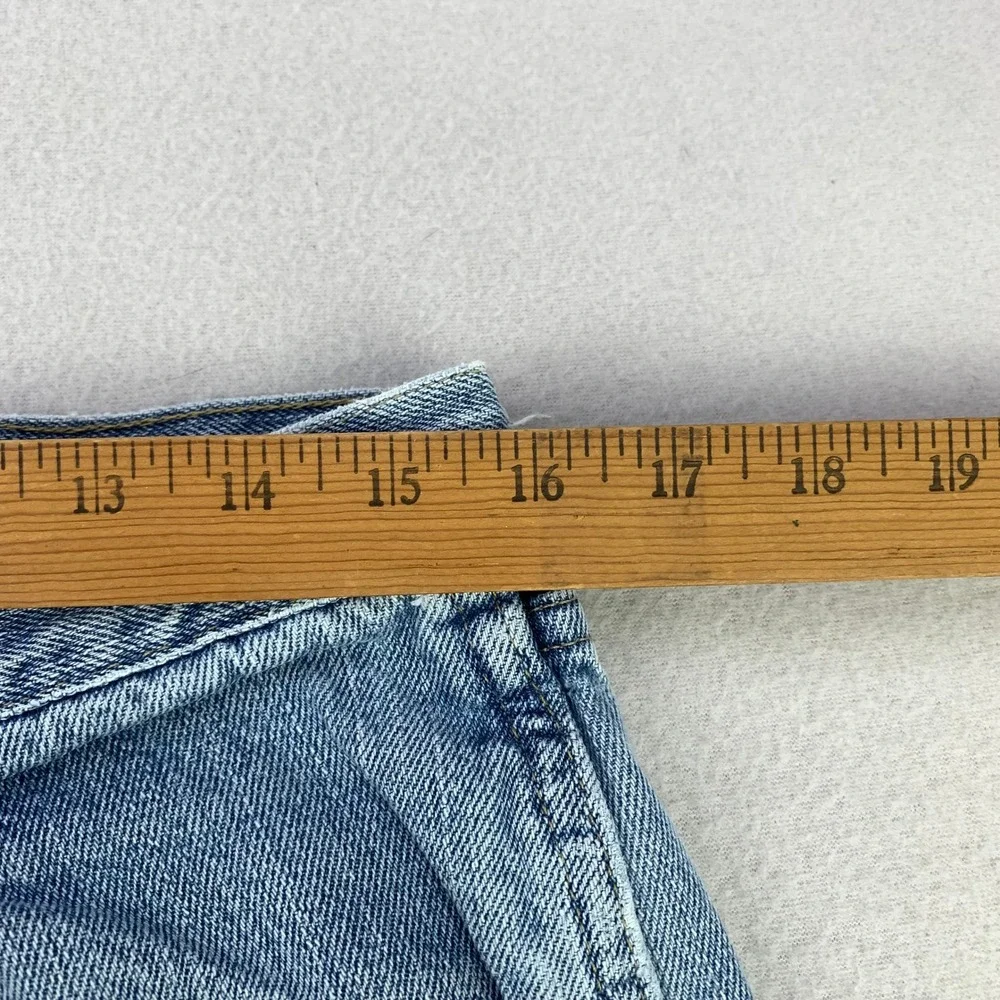 Thrashed Wrangler Jeans Mens 35x30 Blue Straight Leg‎ Distressed Denim Workwear